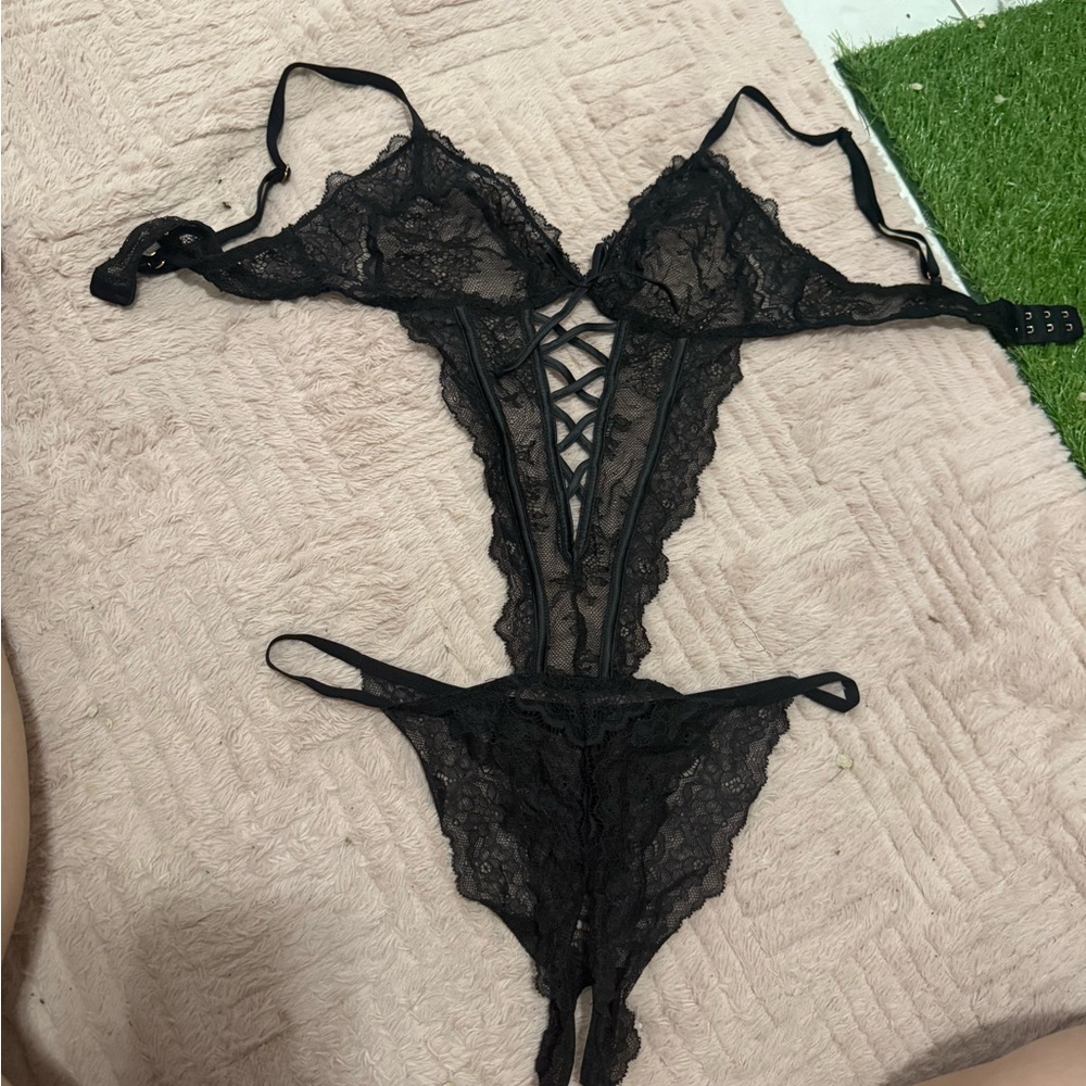 Victoria secret Elegant Black Lace Bodysuit